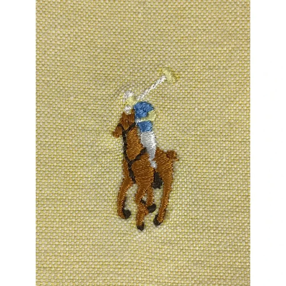 VTG 80s-90s era Polo‎ by Ralph Lauren Mens Yellow Long Sleeve Shirt Size 17-34